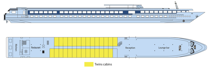 MS La Boheme, Deckplan, Oberdeck - ©CroisiEurope