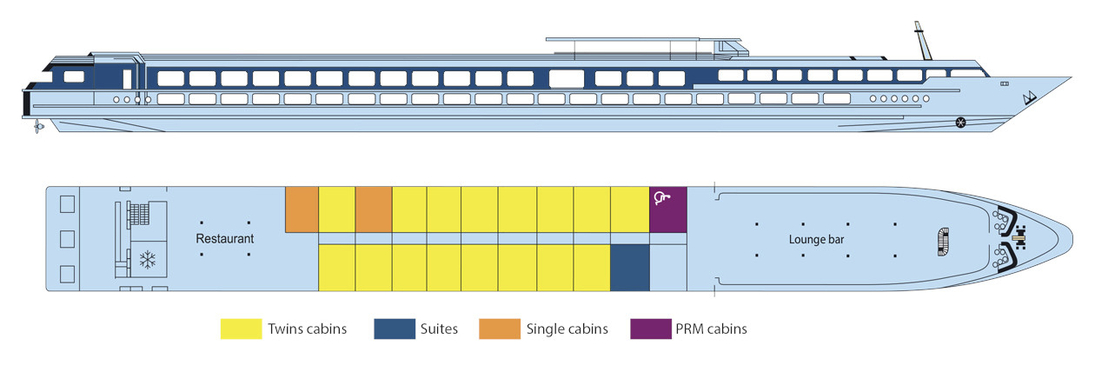 Deckplan Oberdeck MS Camargue - 116987©CroisiEurope