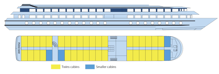 Deckplan Oberdeck MS La Belle de Cadix - 116253©CroisiEurope