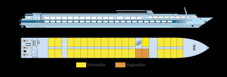 MS Douce France Deckplan Hauptdeck