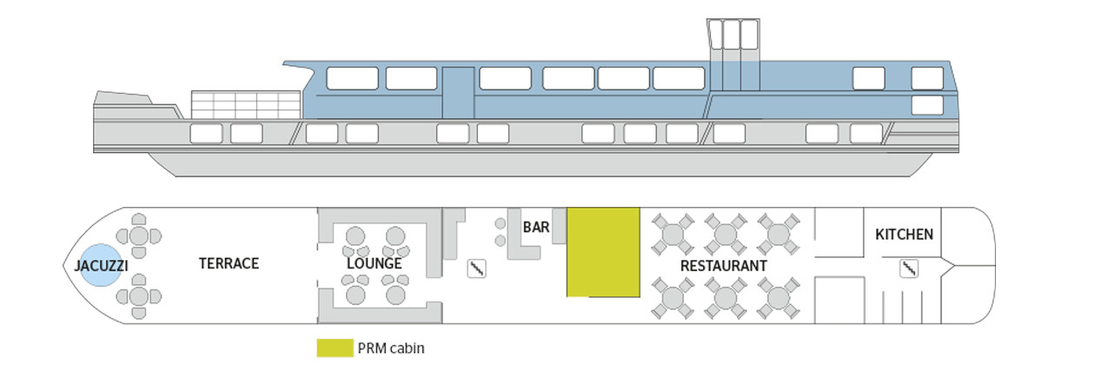 Deckplan Oberdeck MS Deborah - 441329©CroisiEurope