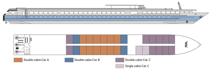 MS Lafayette Deckplan Hauptdeck - ©CroisiEurope