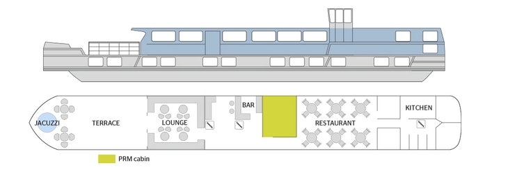 MS Madeleine Deckplan Oberdeck - ©CroisiEurope