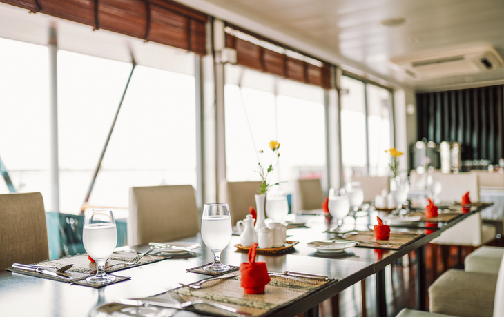 Gedeckter Tisch der RV Indochine II - ©Oliver Vega