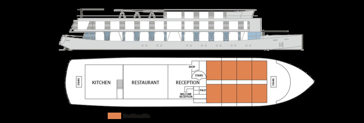 RV Indochine II Deckplan Hauptdeck - ©CroisiEurope