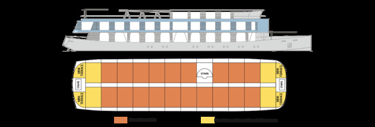 RV Indochine II Deckplan Oberdeck - ©CroisiEurope