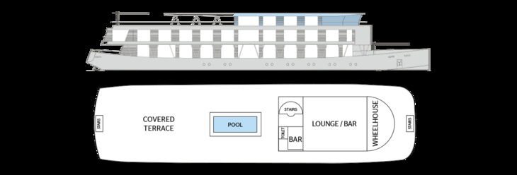 RV Indochine II Deckplan Sonnendeck - ©CroisiEurope