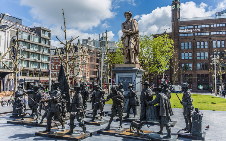 Rembrandt-Statue in Amsterdam, Niederlande