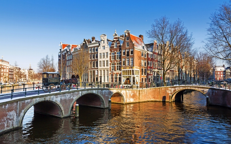 winterliches Amsterdam, Niederlande