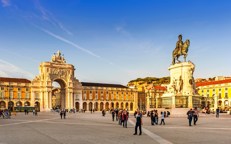 Handelsplatz in Lissabon, Portugal