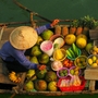 Schwimmender Markt im Mekong Delta
