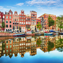 traditionelle holländische Häuser an den Kanälen in Amsterdam